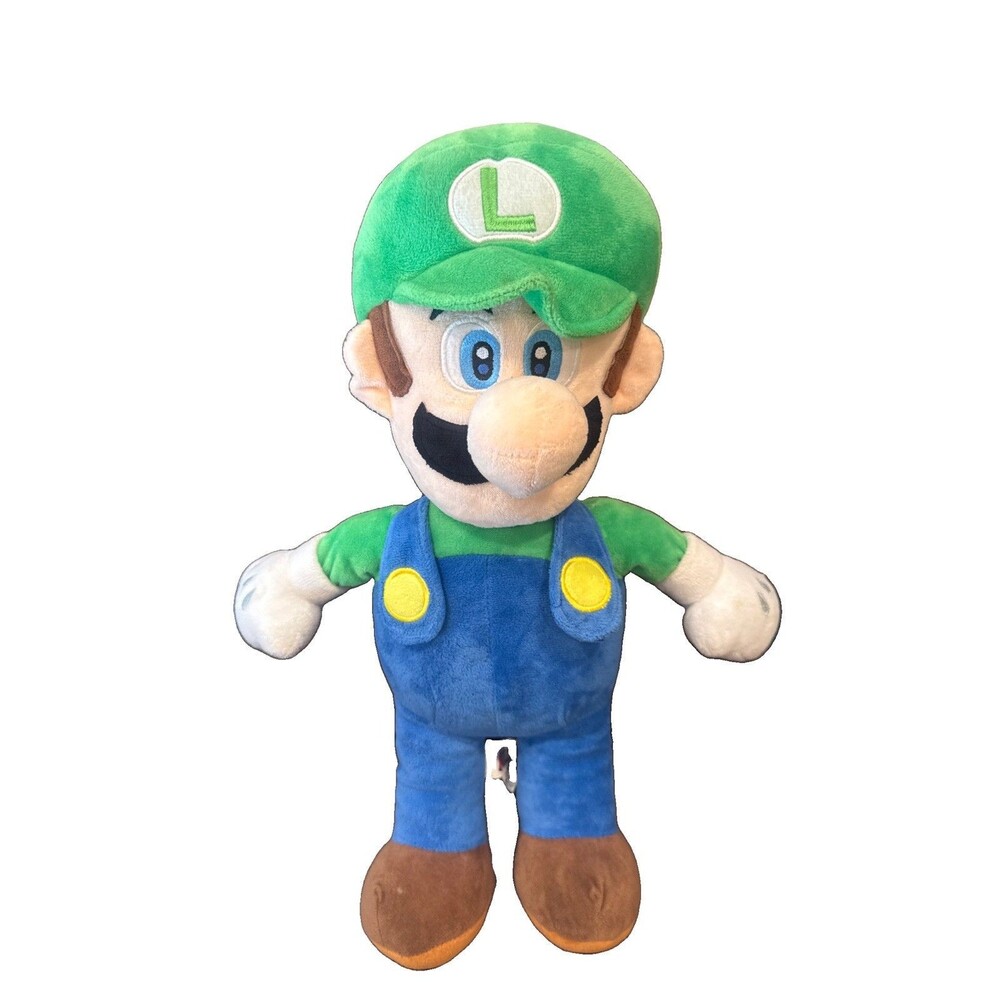 Super Mario Bros. Luigi Plush (Jakks/World of Nintendo); Large 20" In Good Shape
